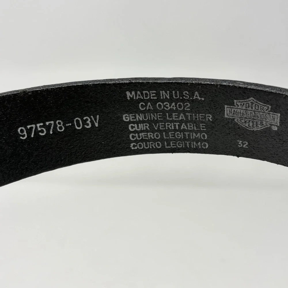 Harley-Davidson Women's Leather Belt 32 Purple Glitter Buckle USA 2006 Y2K